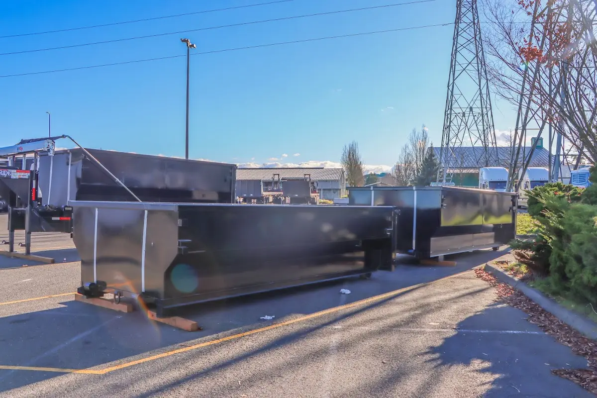 Roll-off dumpster ready for waste disposal at job site for Commercial Dumpster Rental in Lewisville